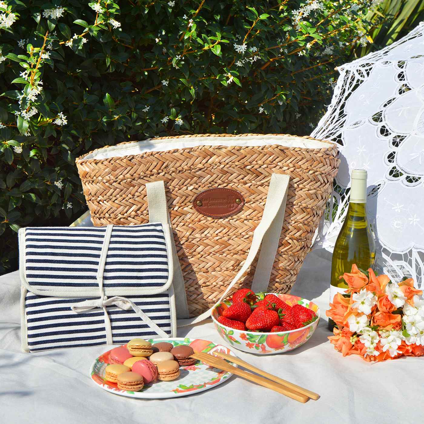 Bolsa de playa picnic Riviera lino - 4 personas