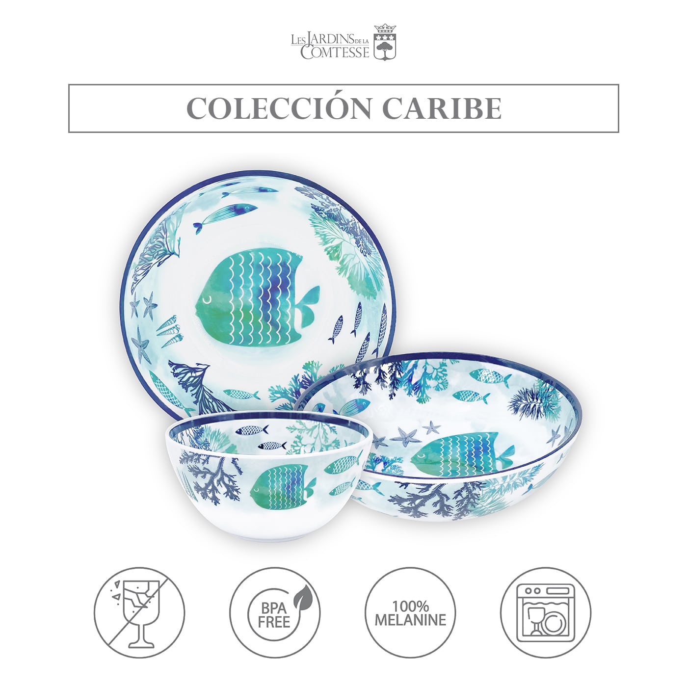 Bol de melamina diseño marino - Ø 15 cm