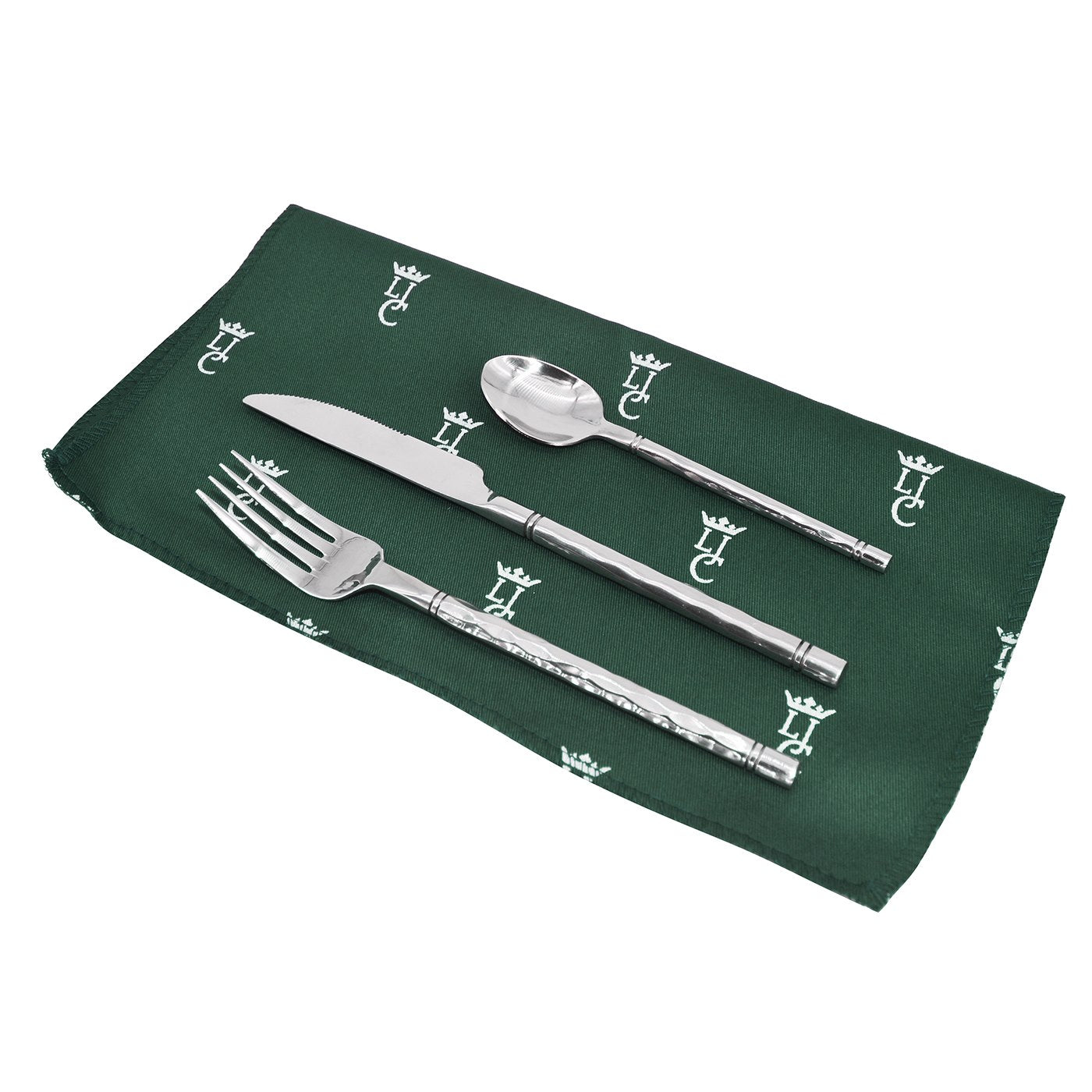 Cesta picnic de mimbre y cuero verde – 2 personas