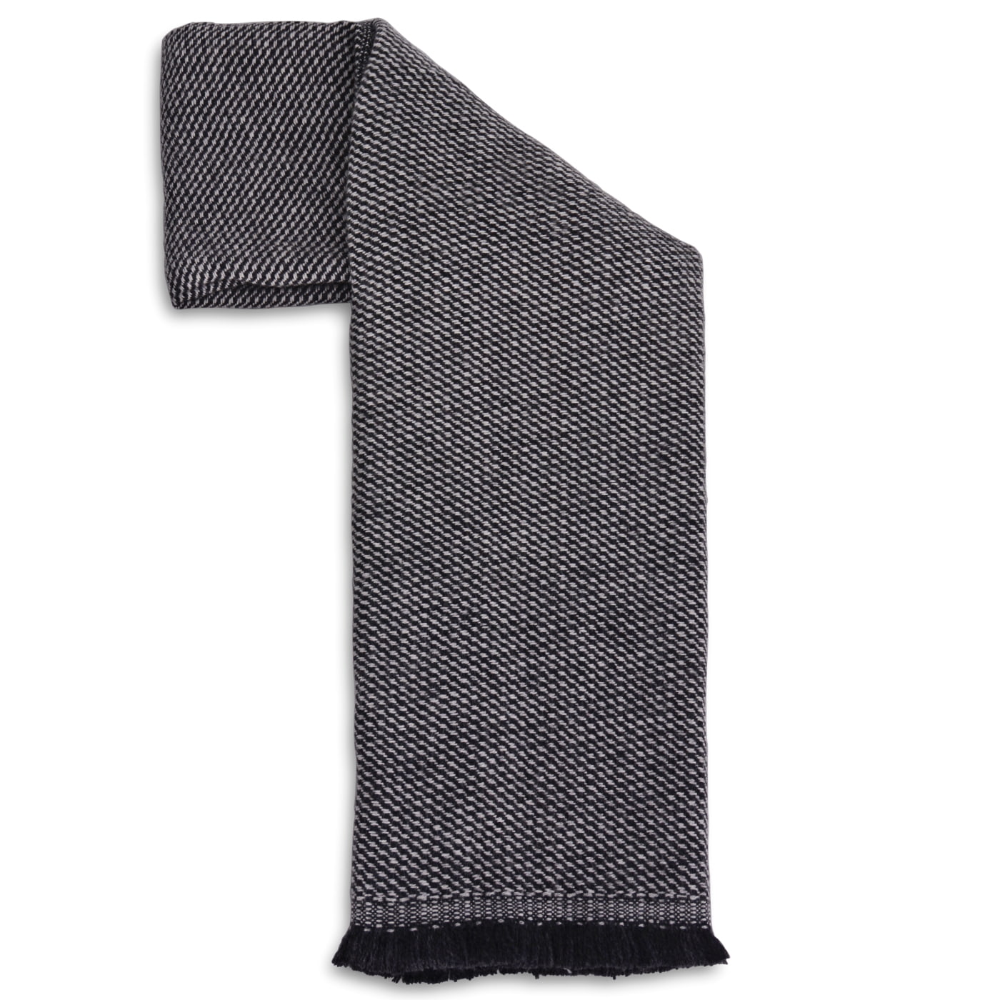 Bufanda de cachemira y lana de Hombre bicolor Gris Plateado / Gris Antracita