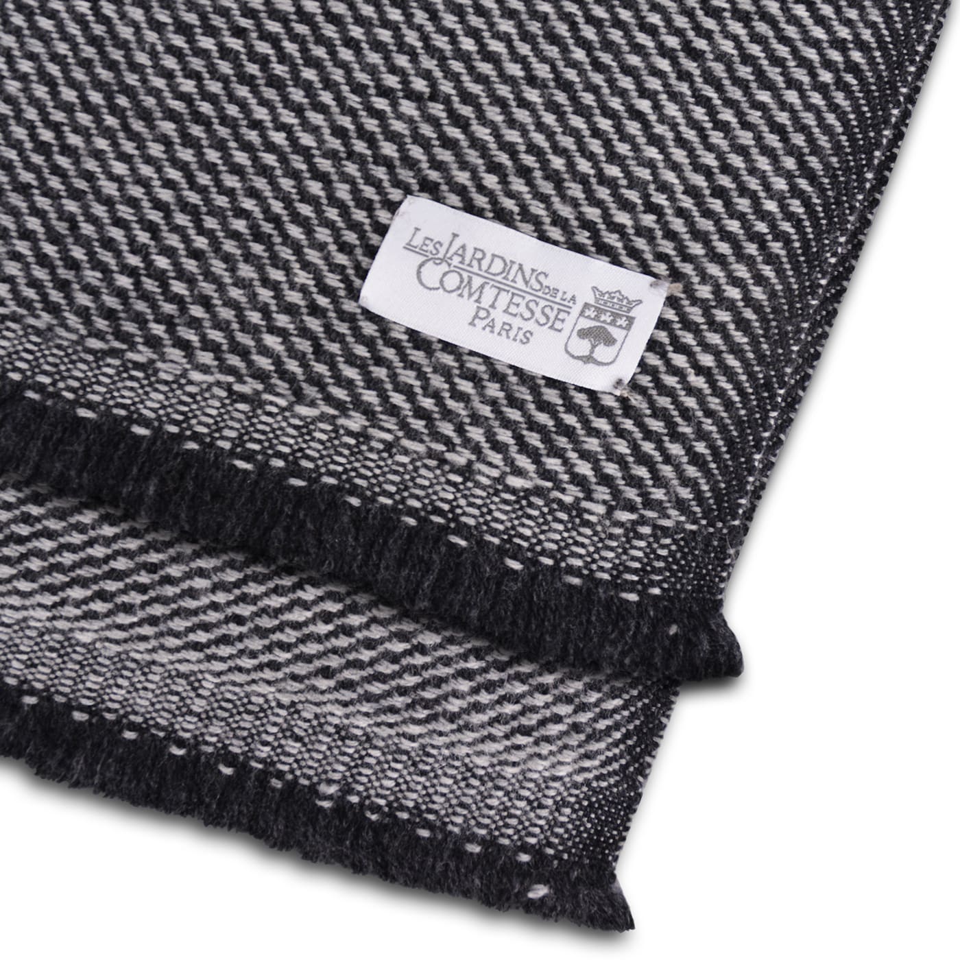 Bufanda de cachemira y lana de Hombre bicolor Gris Plateado / Gris Antracita