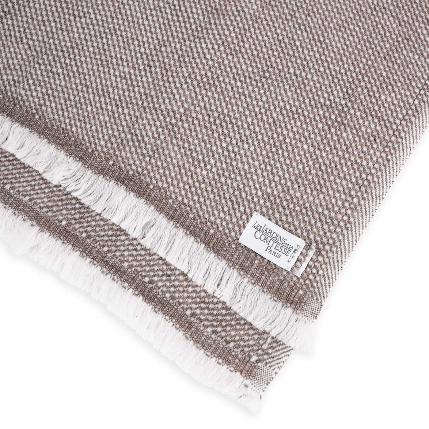 Bufanda Hombre y Mujer Cachemira y Lana 40 x 190 cm - Marrón / Blanco