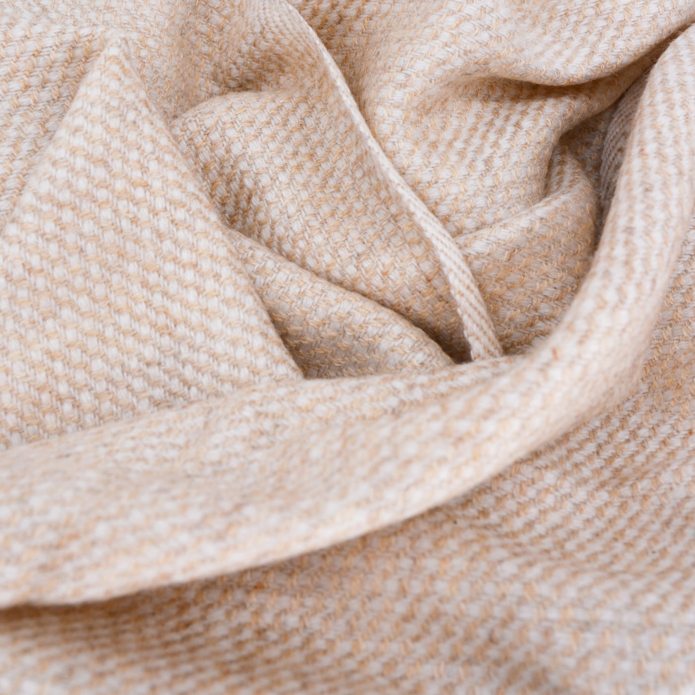 Bufanda de cachemira y lana para hombre y mujer 40 x 190 cm - Bicolor Camel / Blanco