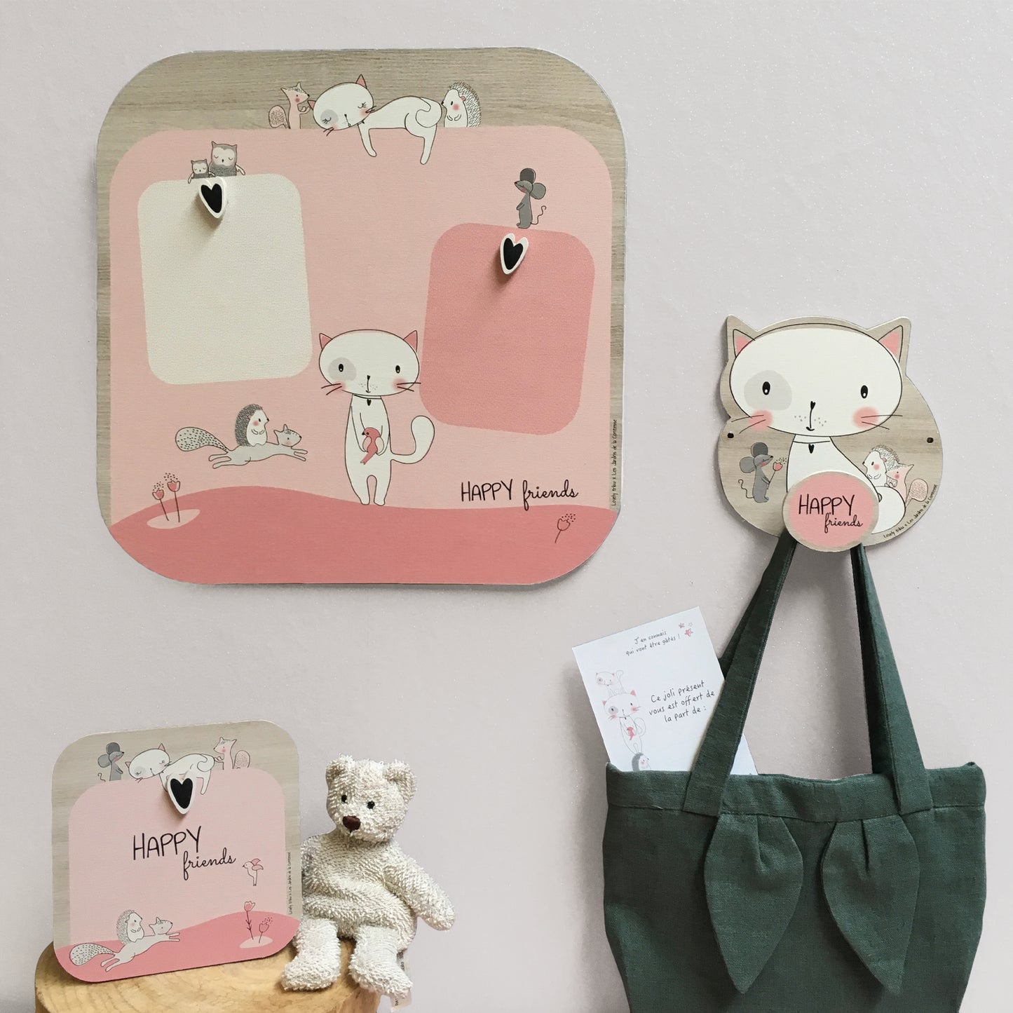 Gran portarretratos de madera con imán de "Lily la Gatita" - decoración de pared