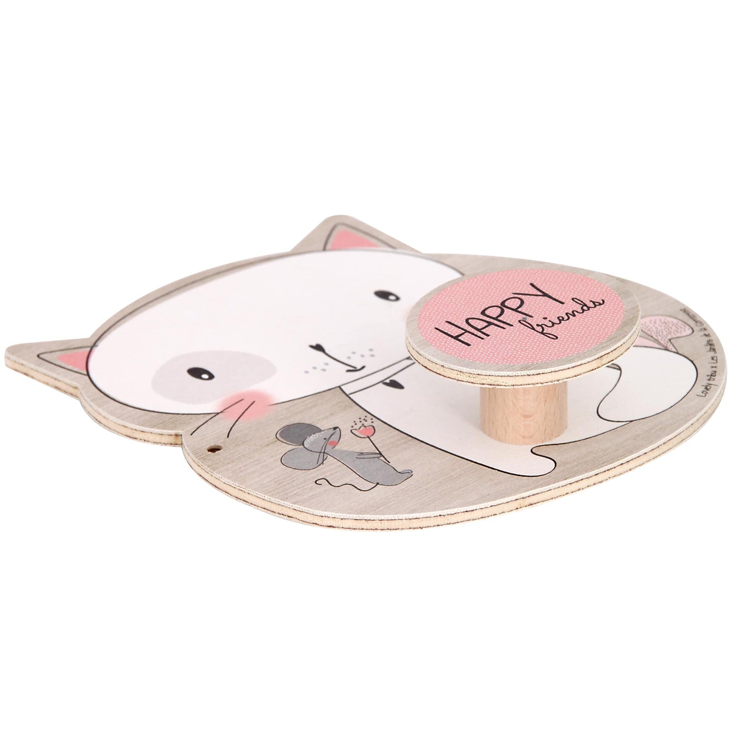 Percha de pared infantil - Perchero de madera para la habitación infantil "Lily la Gatita"