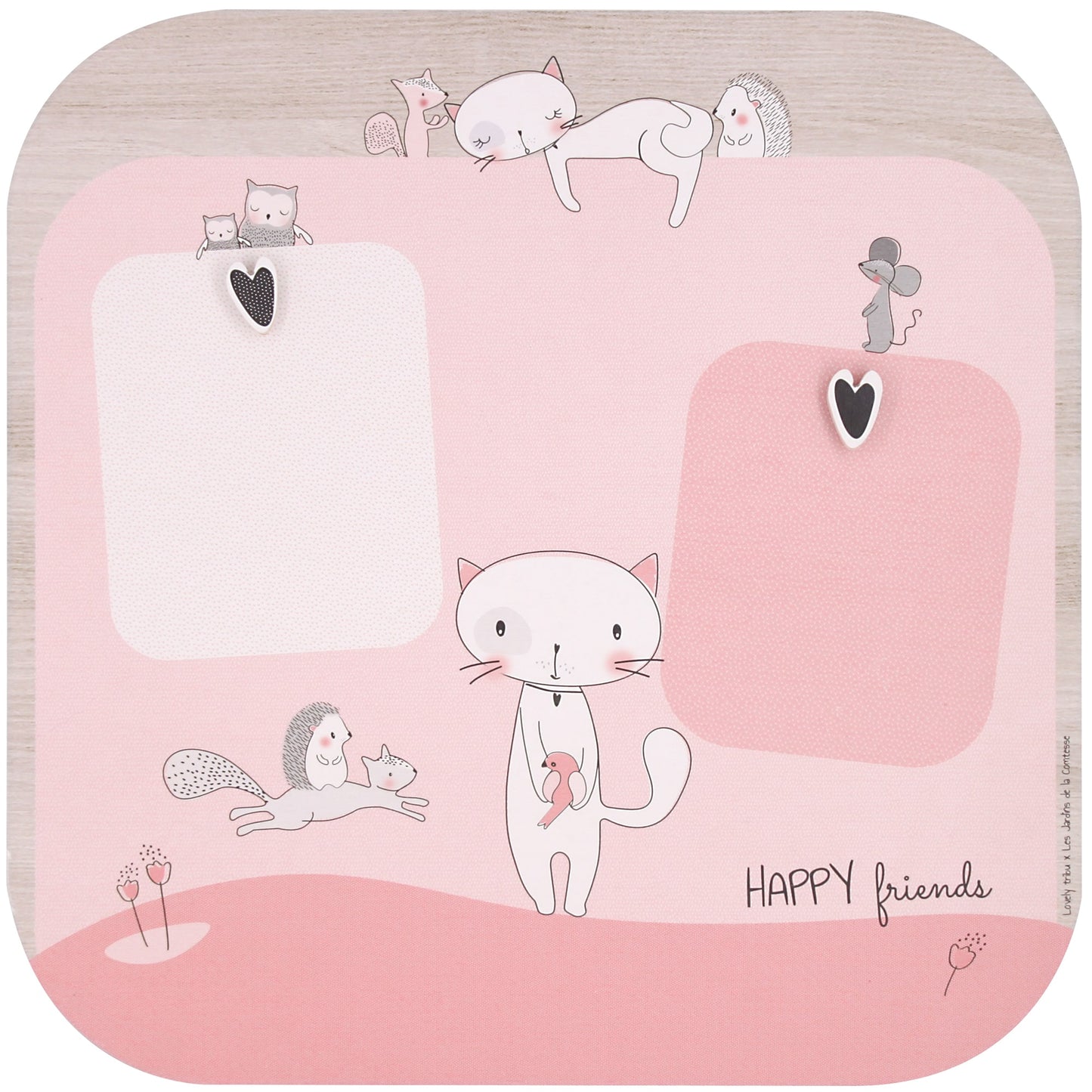 Gran portarretratos de madera con imán de "Lily la Gatita" - decoración de pared
