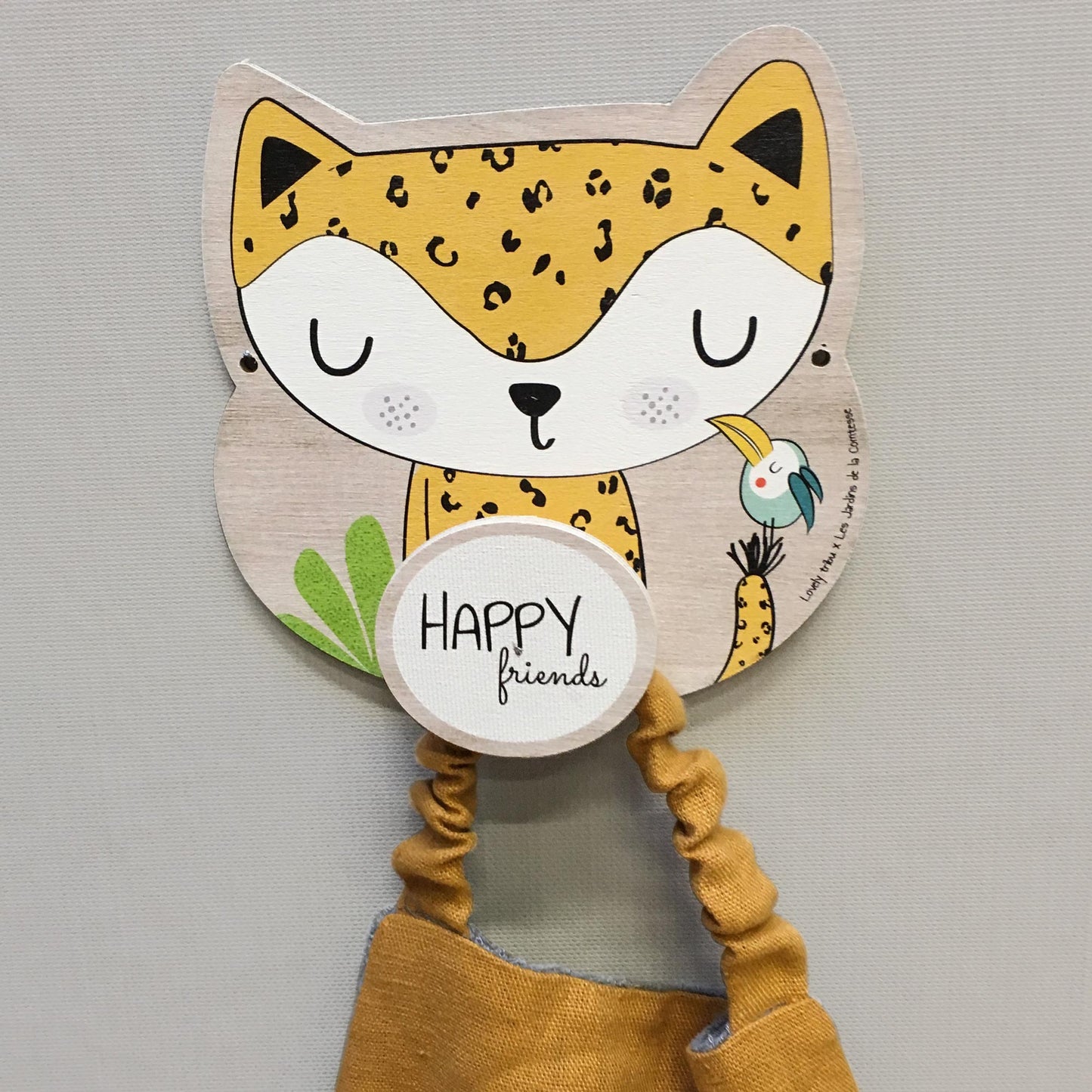 Percha de pared infantil - Perchero de madera para la habitación infantil "Gigi la Jirafa"