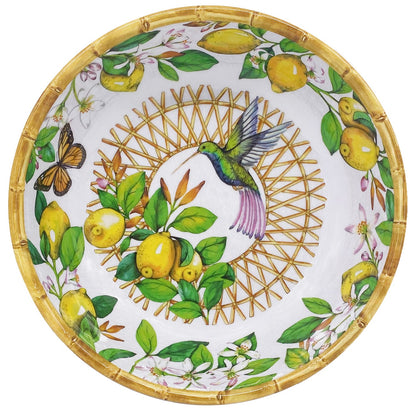Plato hondo grande de melamina para pasta con limones - Ø 23 cm