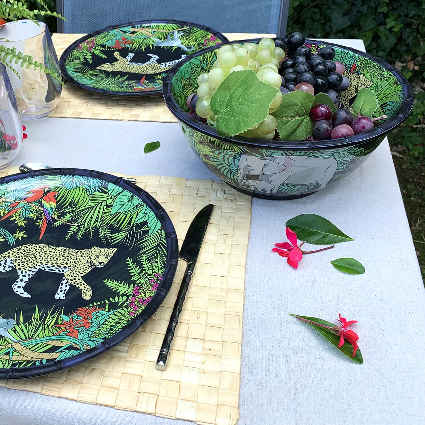 Ensaladera profunda de melamina negra- Ø 25 cm