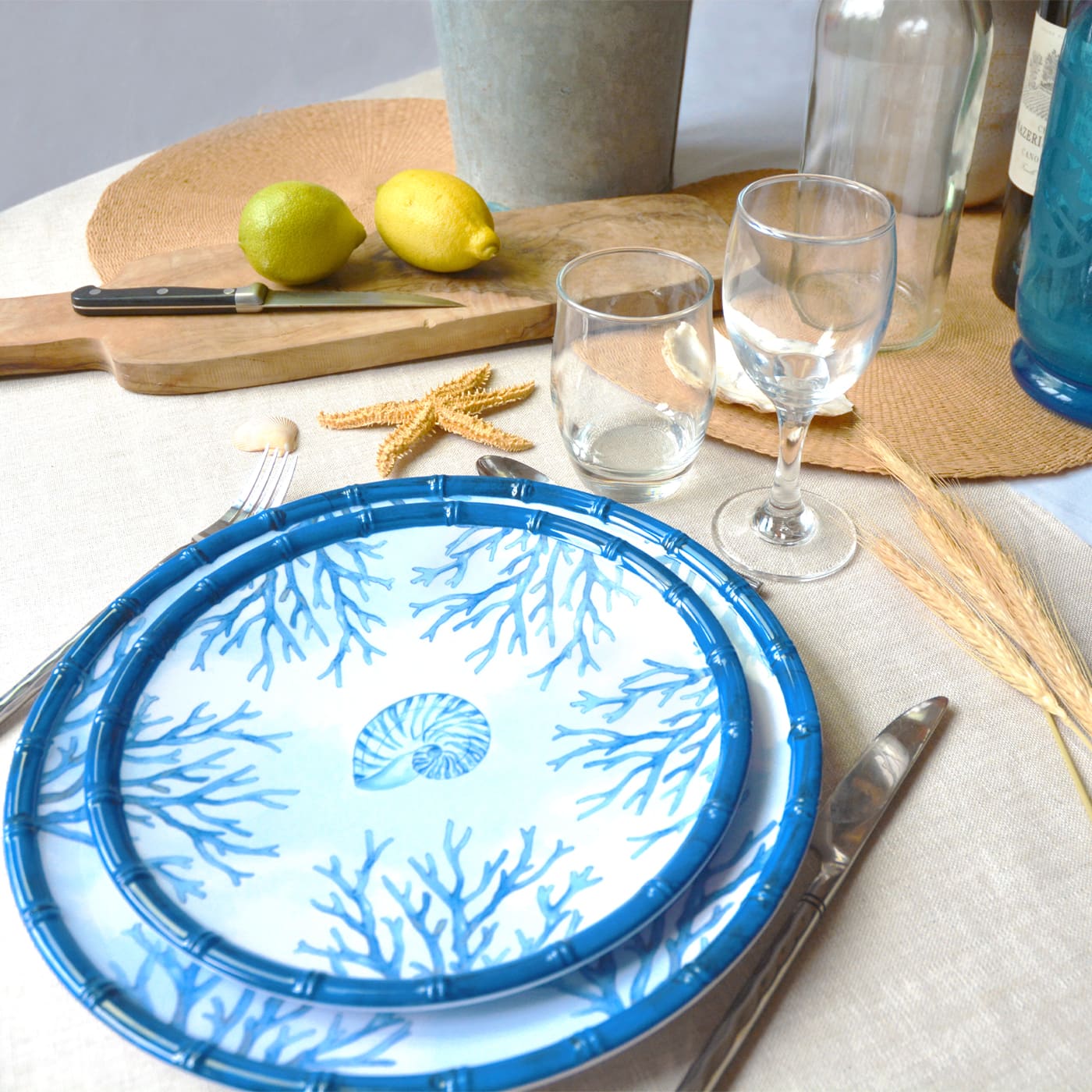 Plato grande de melamina coral - Ø 28 cm
