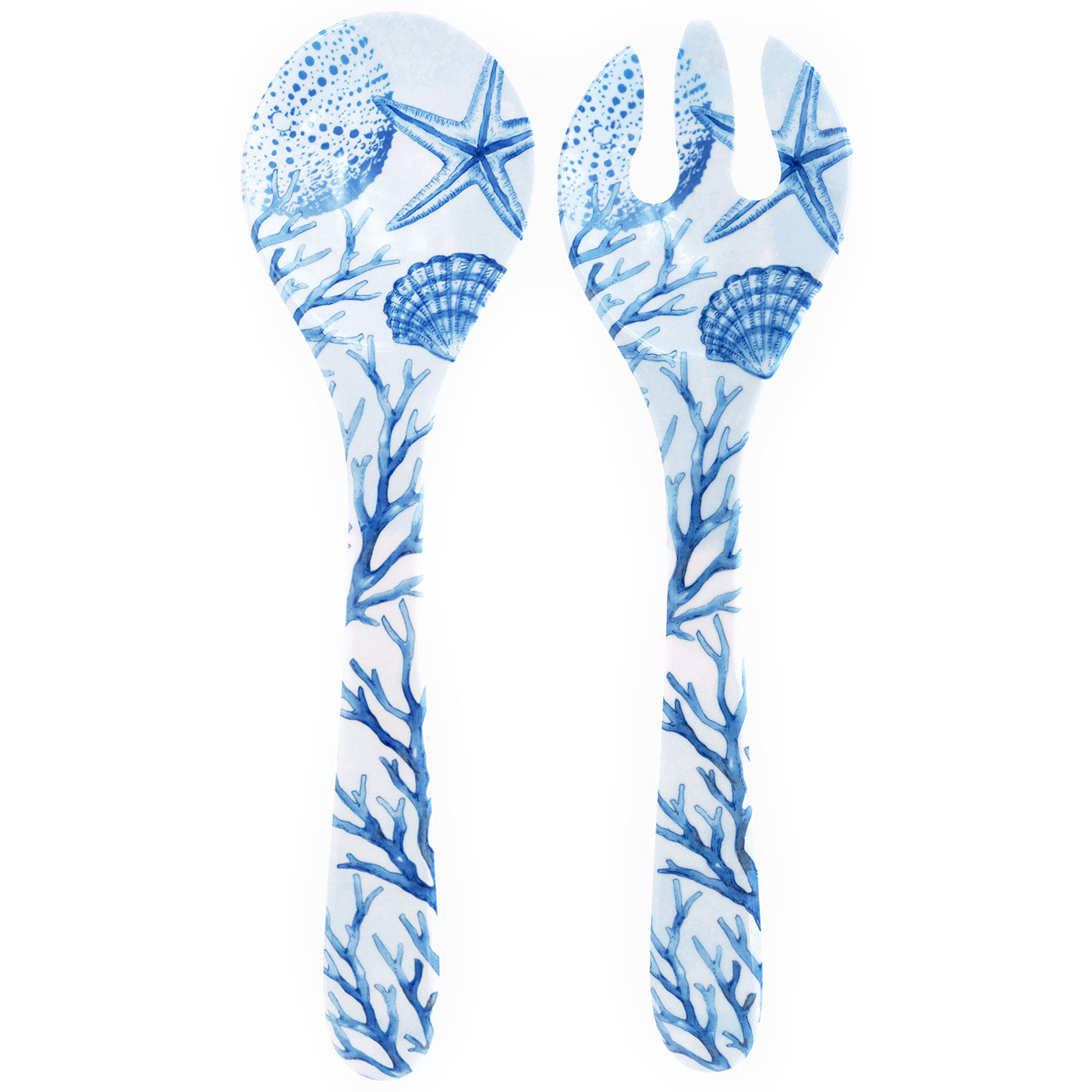 Juego de cubiertos de melamina coral - 33 cm