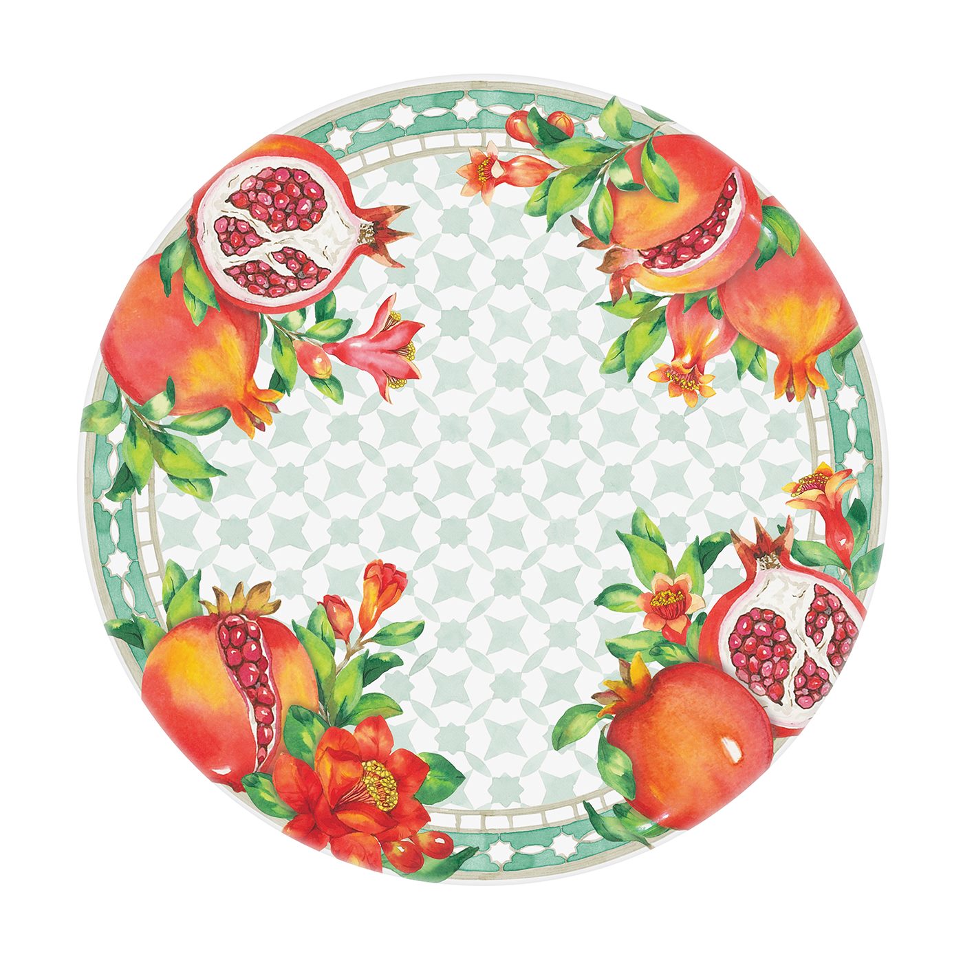 Plato pequeño llano de postre en melamina granada - Ø 23 cm