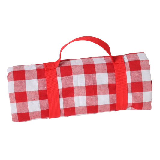 Manta picnic impermeable cuadros rojos y blancos