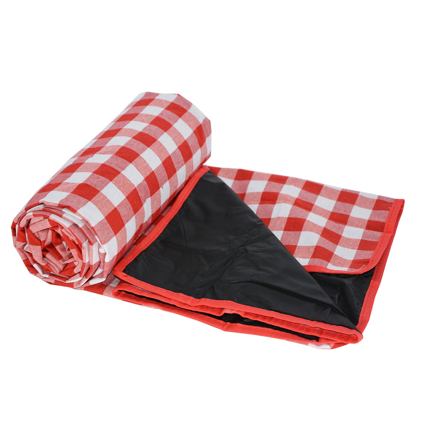 Manta picnic impermeable XL cuadros rojos y blancos