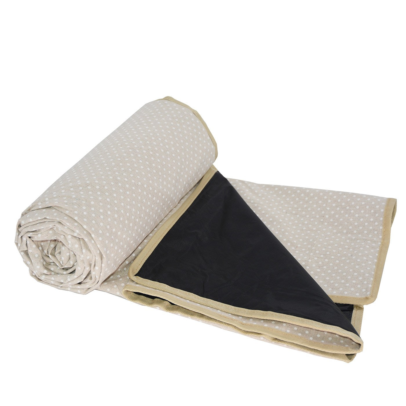 Manta picnic impermeable XL beige con puntos blancos
