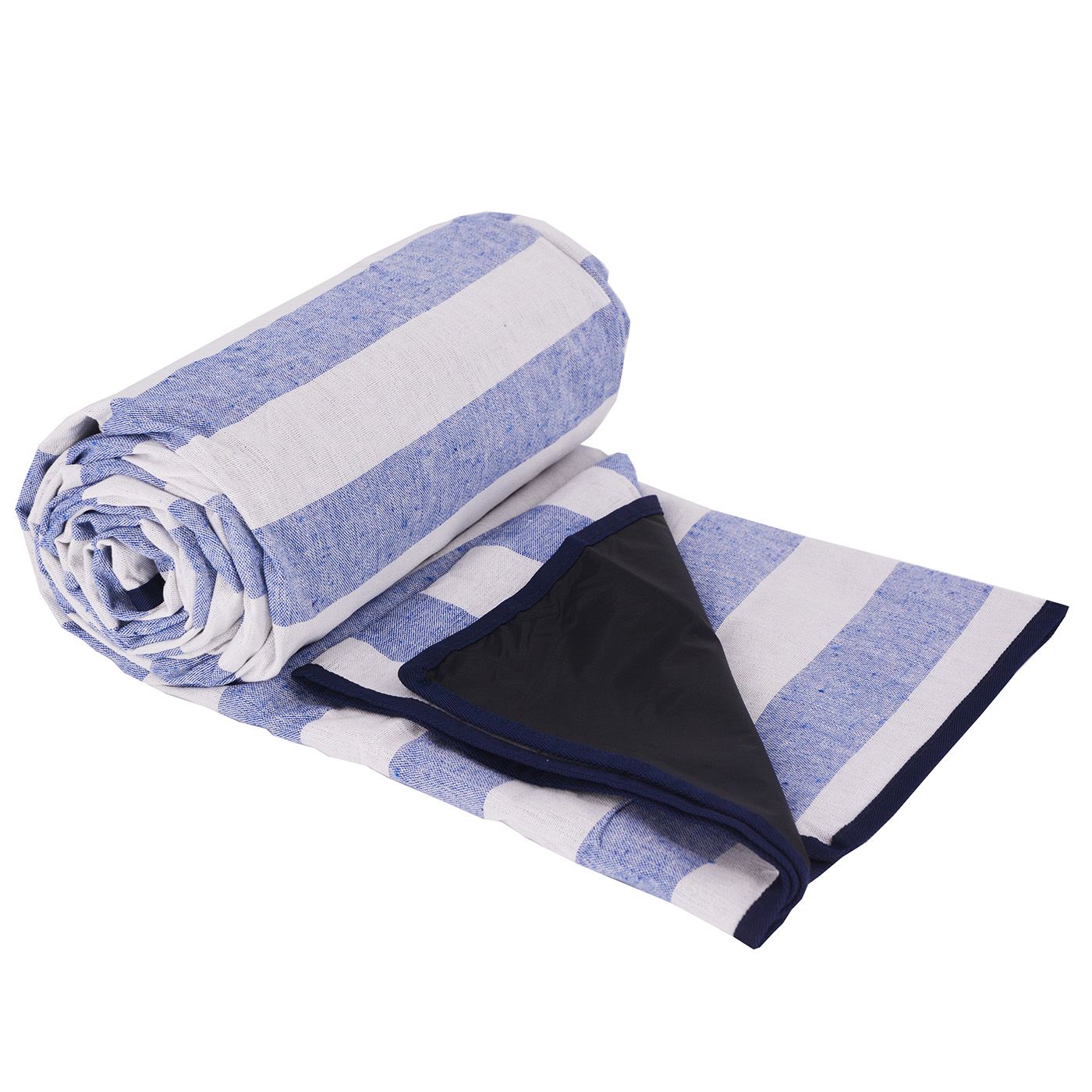 Manta picnic impermeable azul cielo y blanco