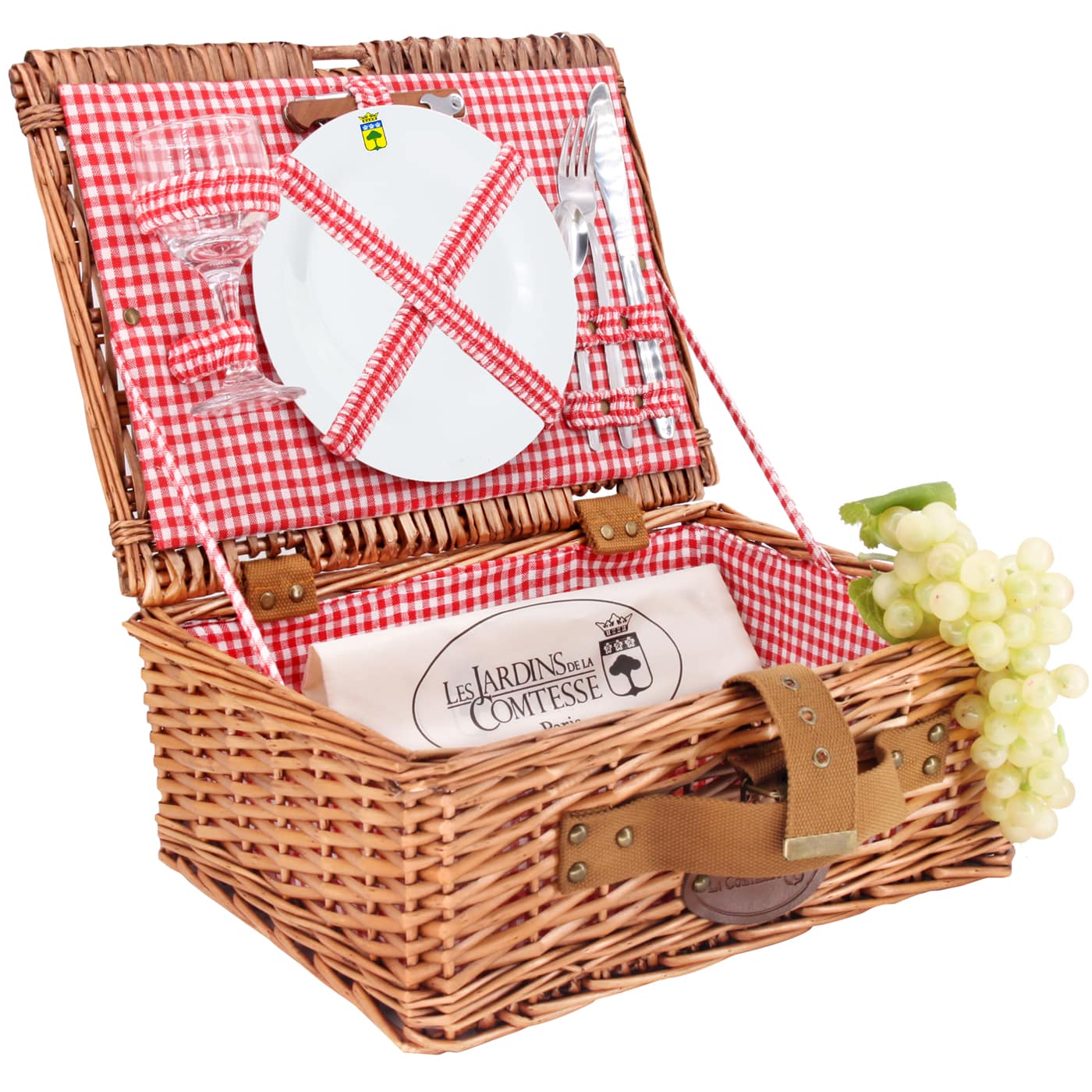 Cesta picnic Solo - Vichy rojo - 1 persona