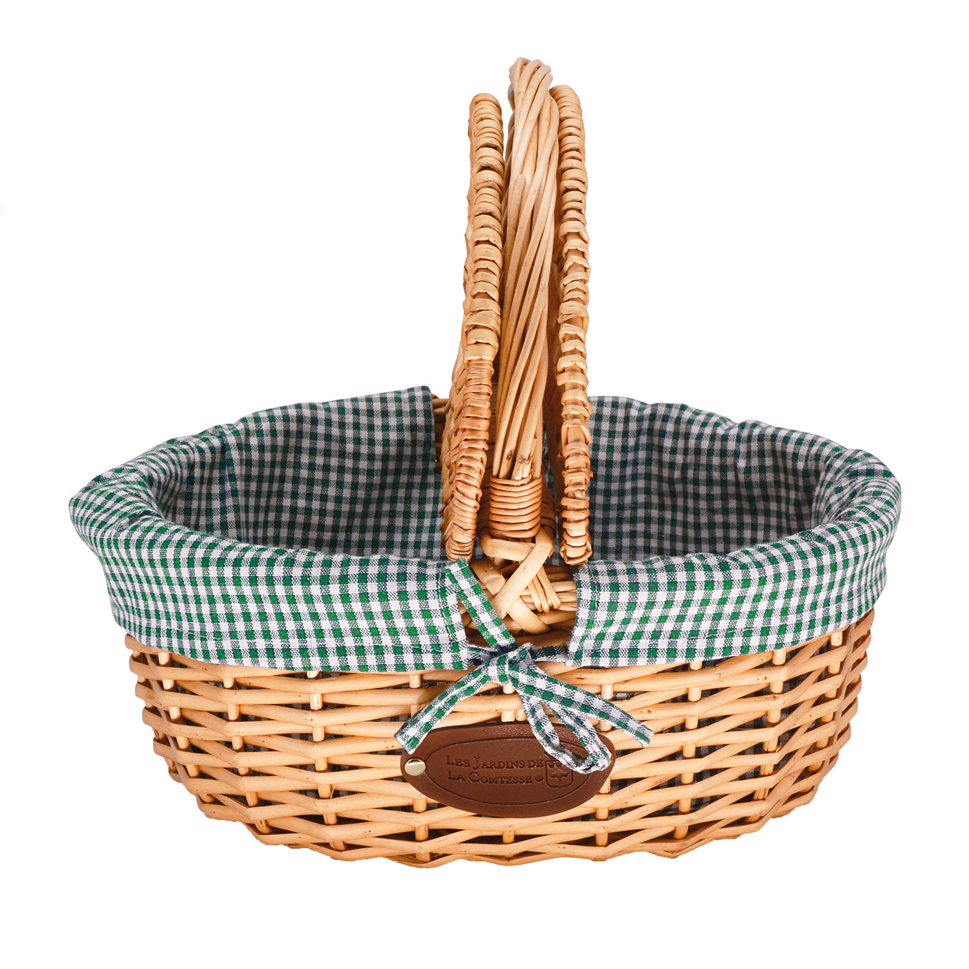 Cesta de mimbre Campagne - Vichy verde