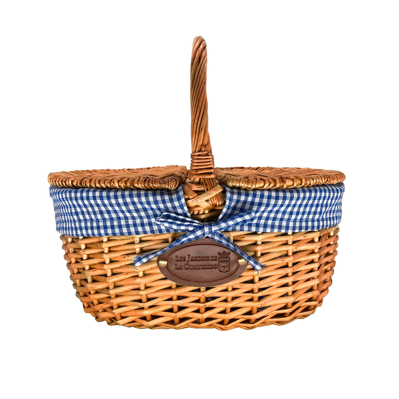 Cesta picnic de mimbre Campagne - Vichy azul