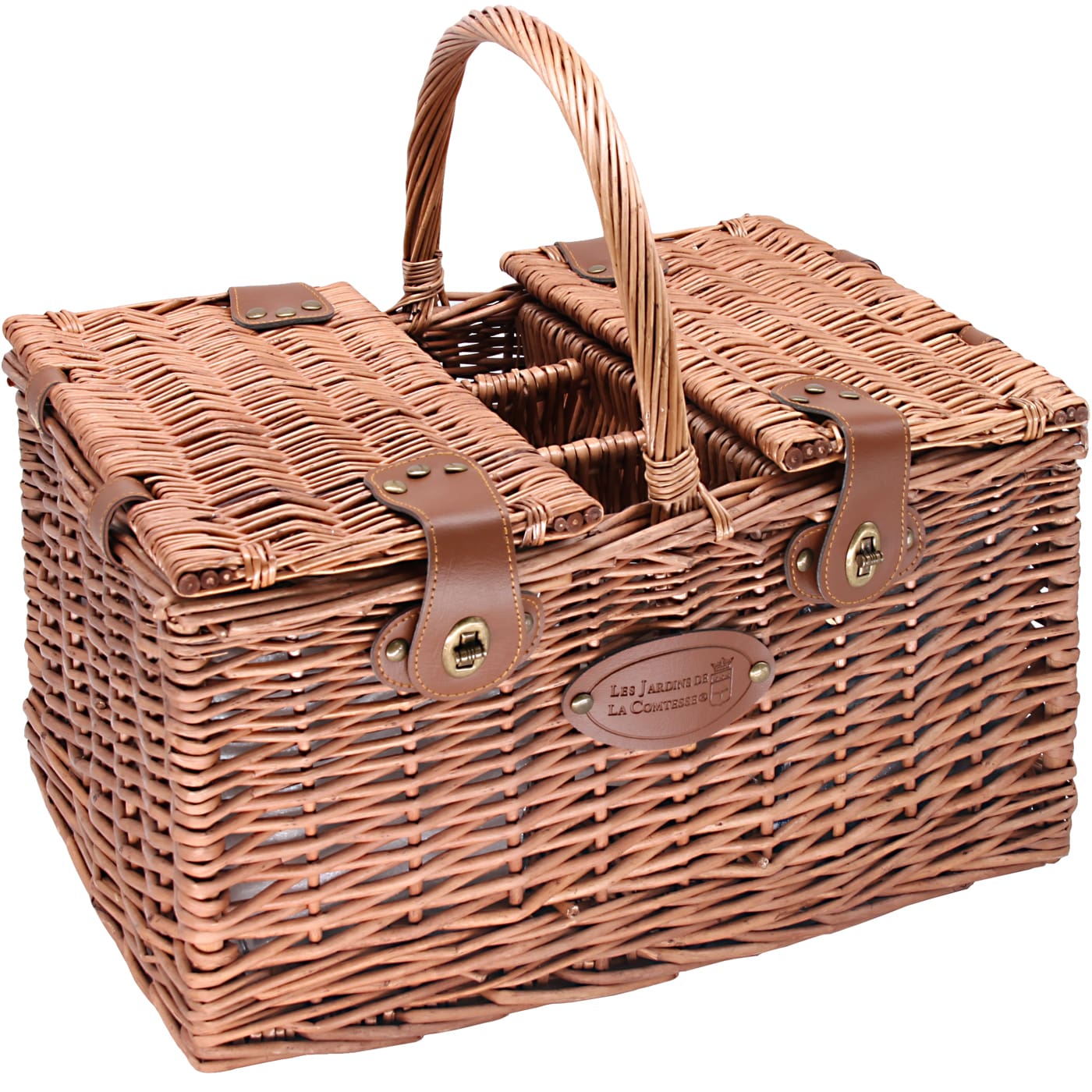 Cesta picnic Saint-Germain vichy verde - 4 personas