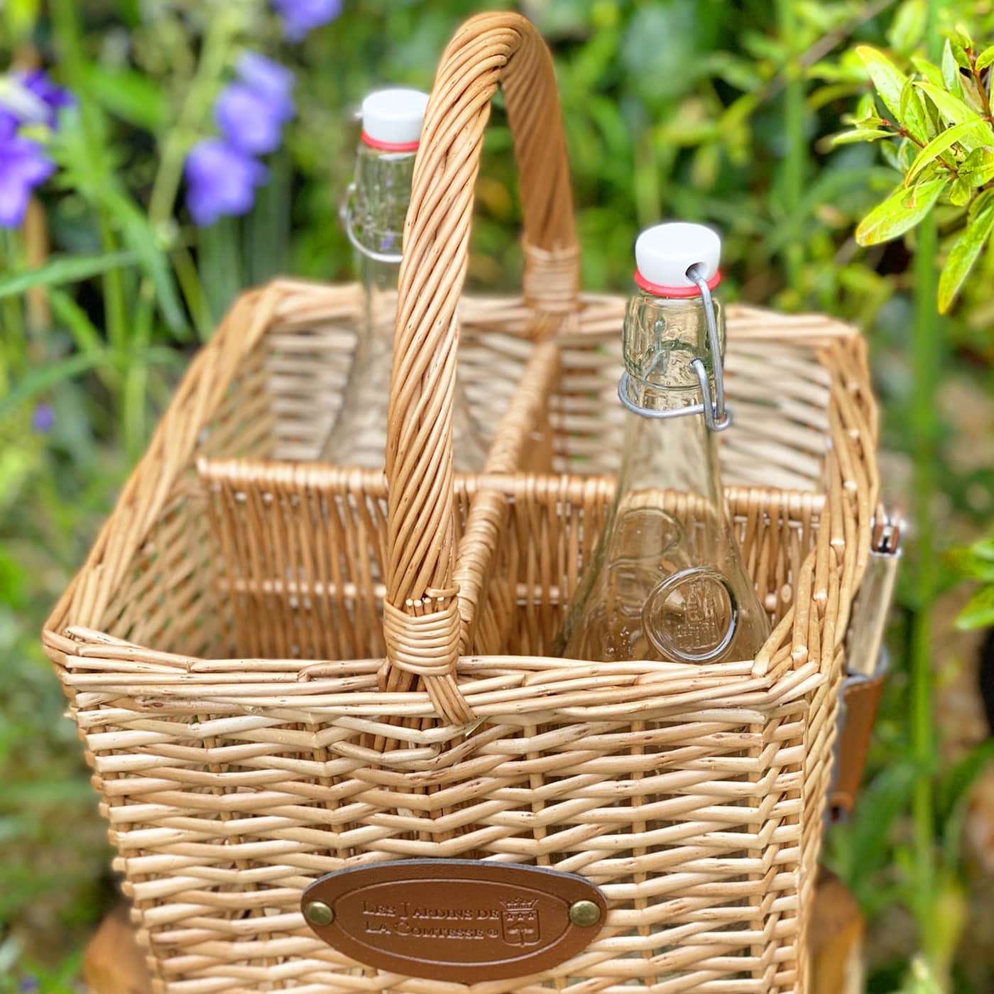Cesta de mimbre para botellas - 4 estantes
