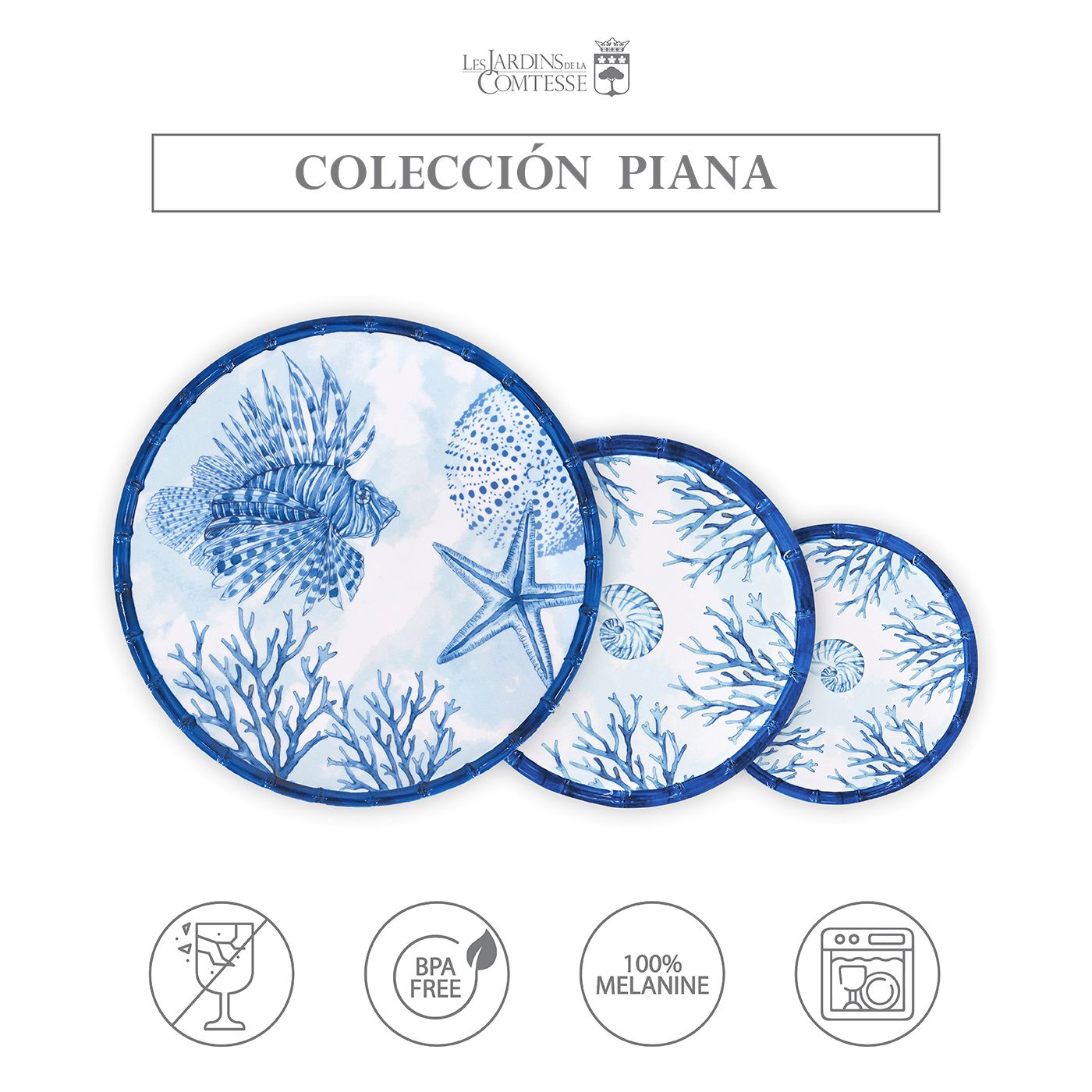 Fuente redonda de melamina coral - Ø 35,5 cm