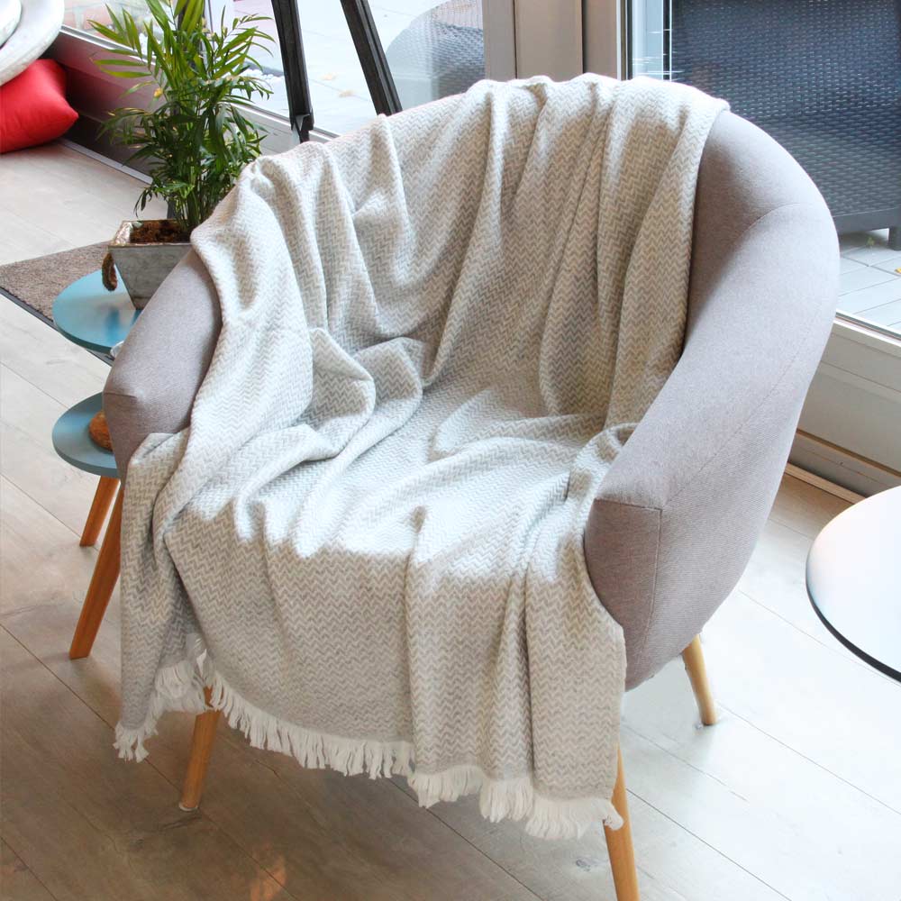 Manta ligera de cachemir y lana : gris - 130 x 230 cm