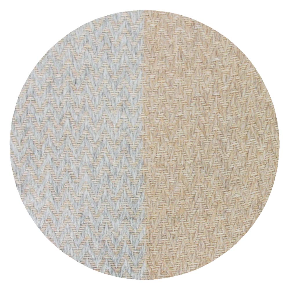 Manta ligera de cachemir y lana con pequeño diseño de espiguilla : Gris Plateado / Camel - 130 x 230 cm