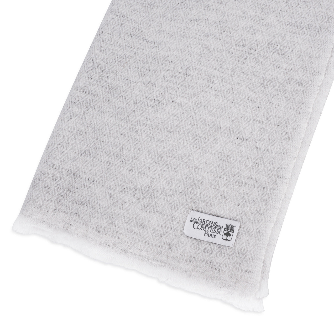 Estola / pashmina de mujer de cachemira y lana Gris Plateado estampado diamante