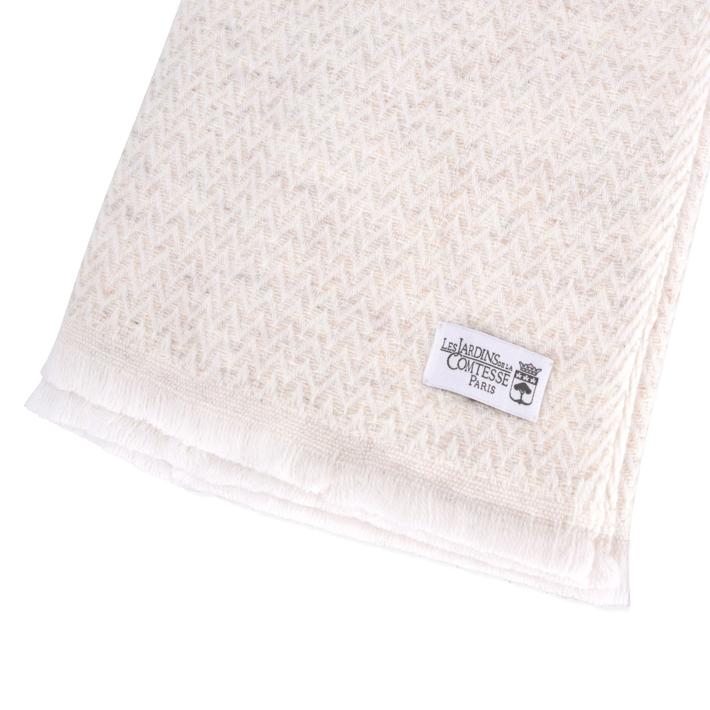 Estola / pashmina de Mujer de cachemira y lana Beige Almendra de espiguilla