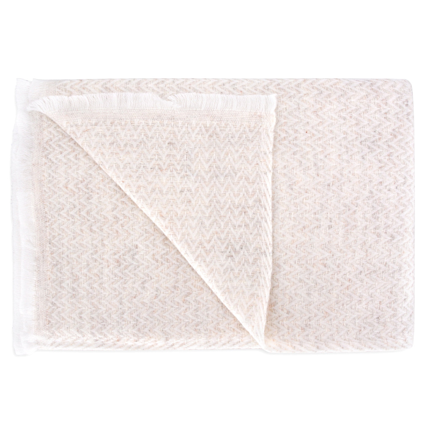 Estola / pashmina de Mujer de cachemira y lana Beige Almendra de espiguilla
