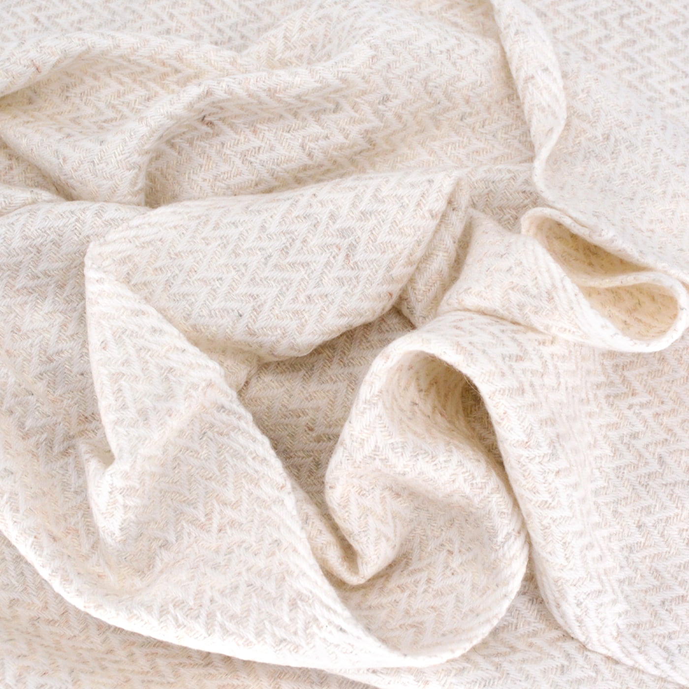 Estola / pashmina de Mujer de cachemira y lana Beige Almendra de espiguilla