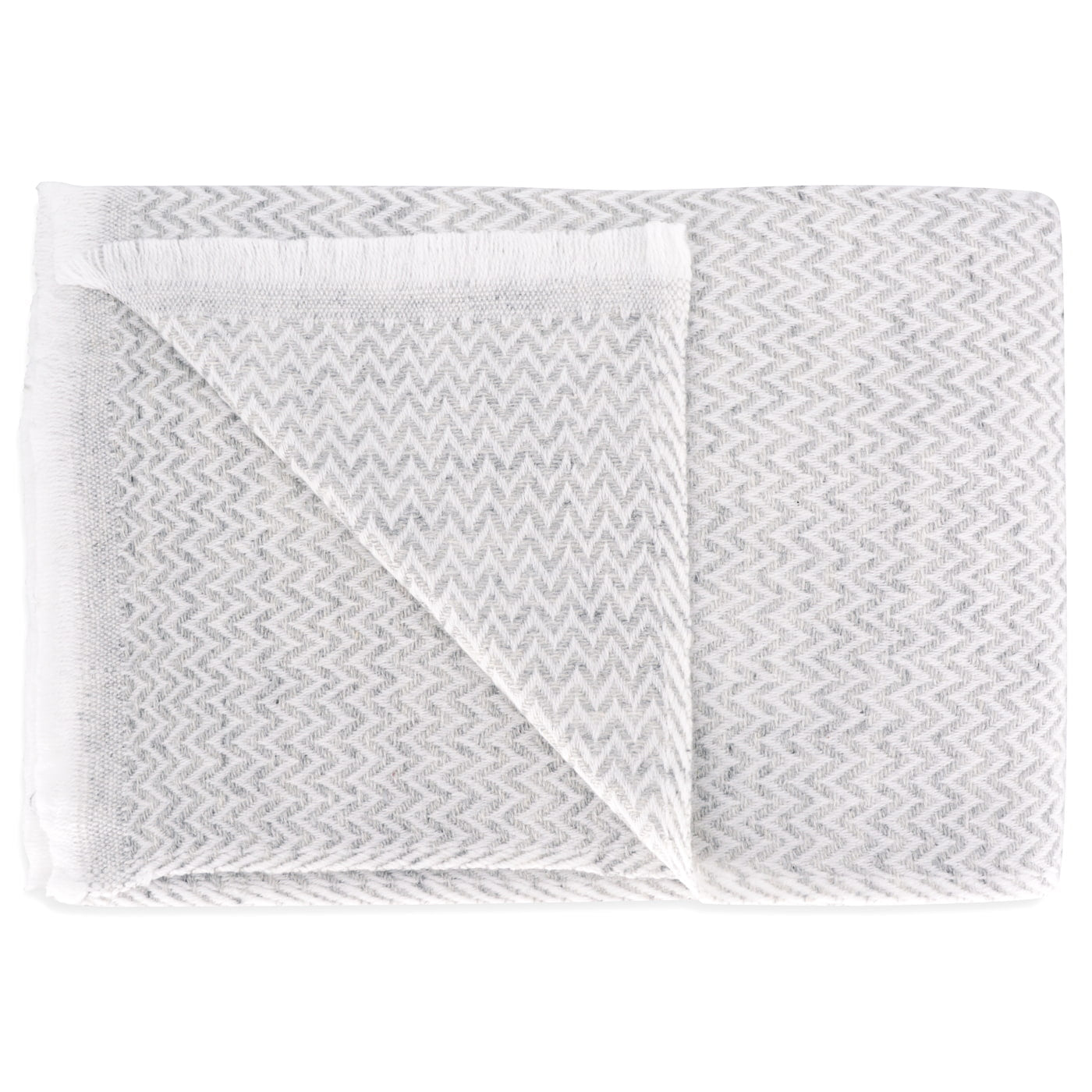 Estola / pashmina de Mujer de cachemira y lana Gris Plateado de espiguilla