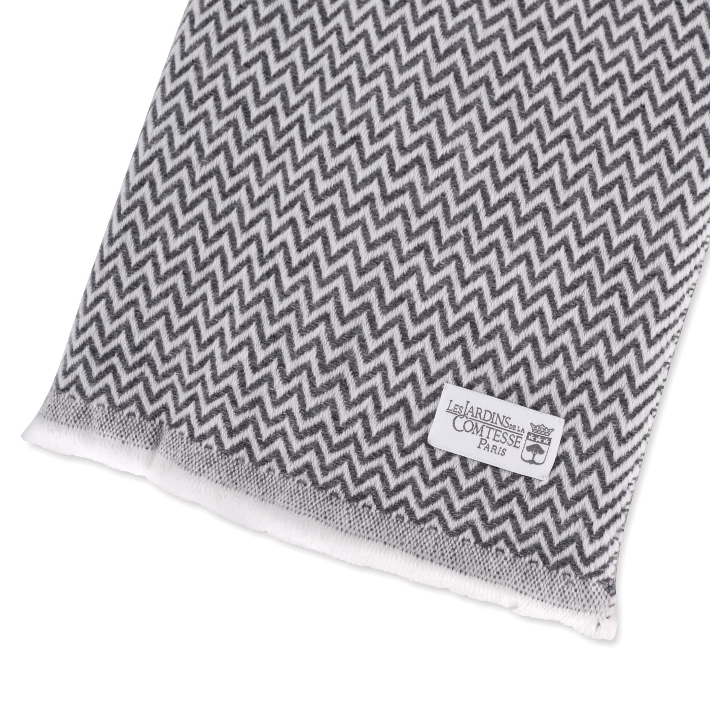Estola / pashmina de Mujer de cachemira y lana Gris Antracita de espiguilla