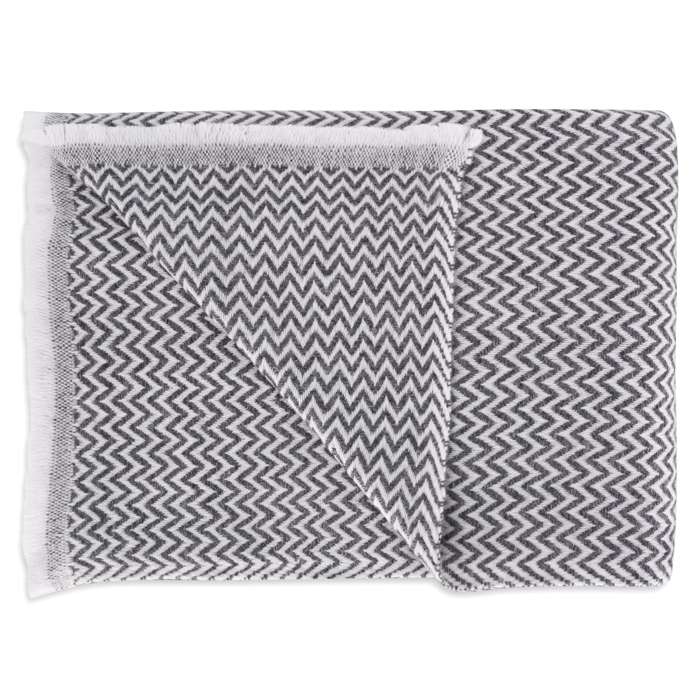 Estola / pashmina de Mujer de cachemira y lana Gris Antracita de espiguilla