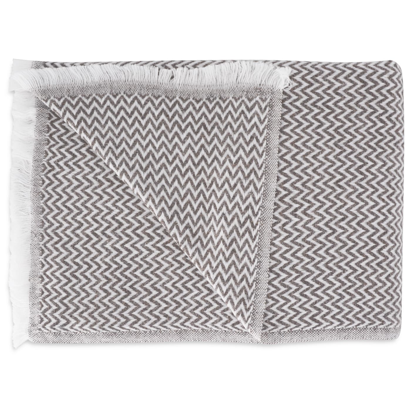 Estola / pashmina de Mujer de cachemira y lana Marrón Glacé de espiguilla