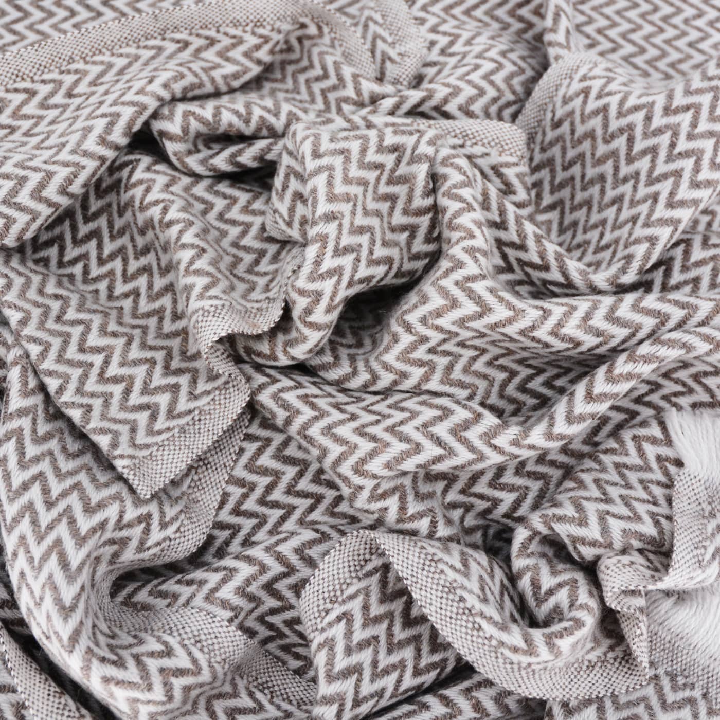Estola / pashmina de Mujer de cachemira y lana Marrón Glacé de espiguilla