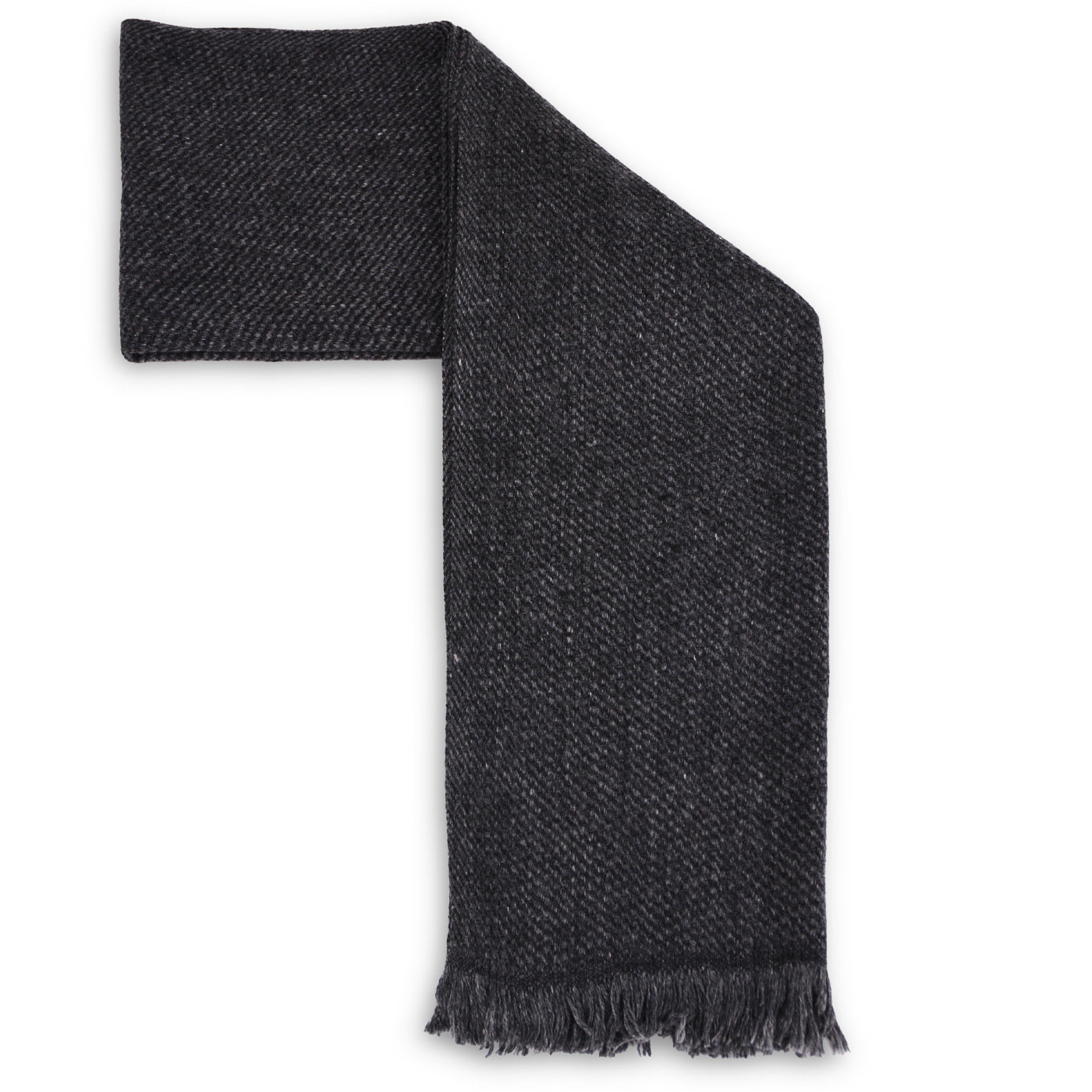 Bufanda de Cachemira y Lana para Hombre y Mujer 40 x 190 cm - Gris Carbón / Gris Ratón
