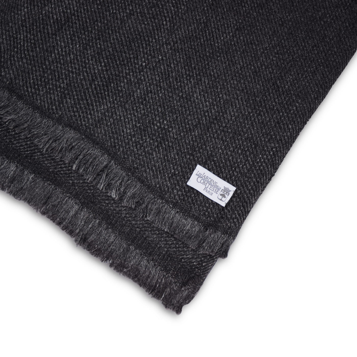 Bufanda de Cachemira y Lana para Hombre y Mujer 40 x 190 cm - Gris Carbón / Gris Ratón