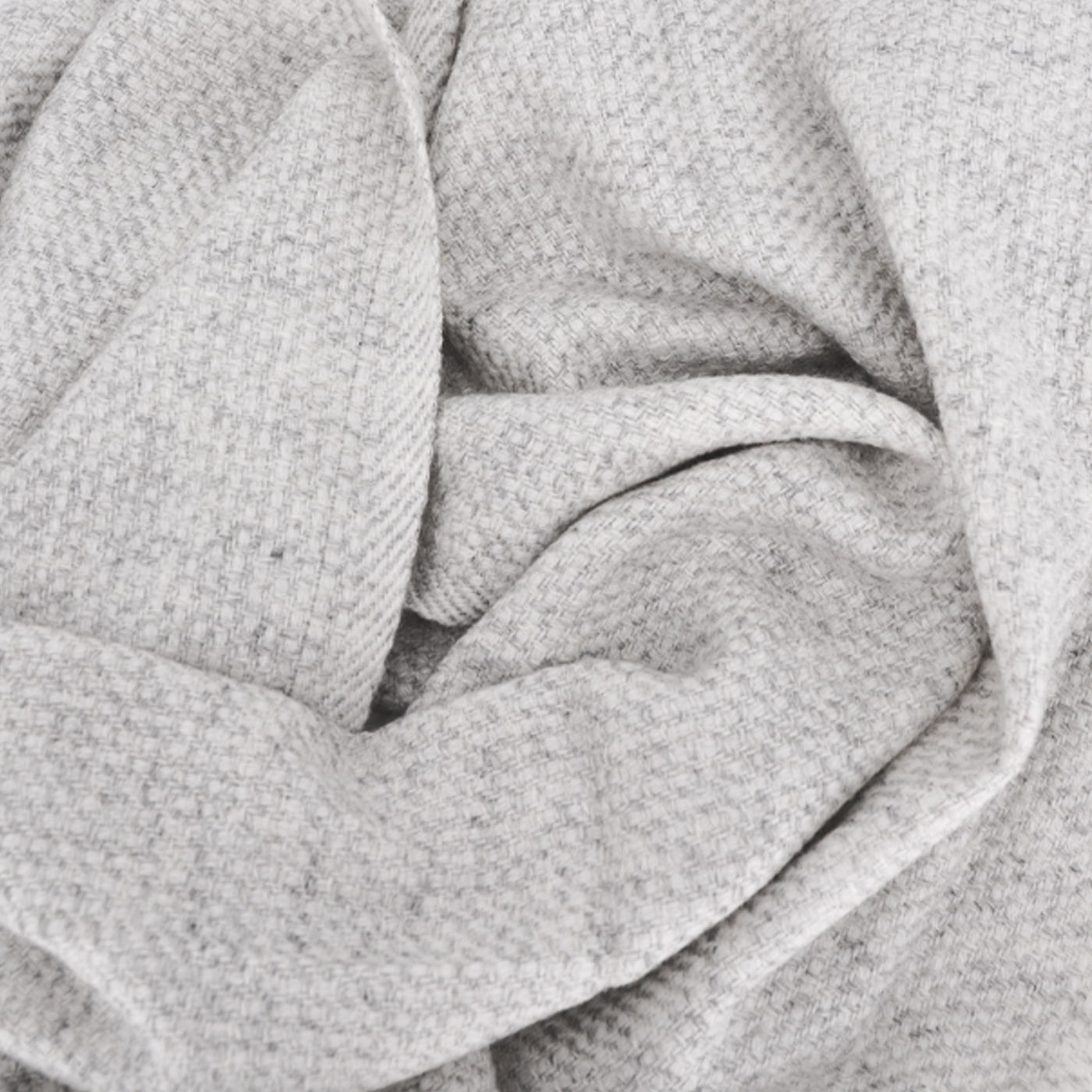 Bufanda de cachemira y lana para hombre y mujer 40 x 190 cm - Gris plata / Blanco