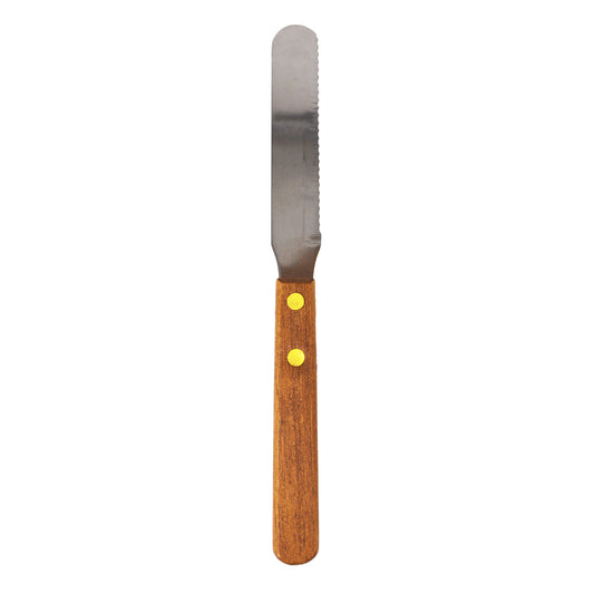 Cuchillo para pan con mango de madera marrón