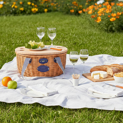 Cesta de picnic de mimbre Belle-Île - 4 personas