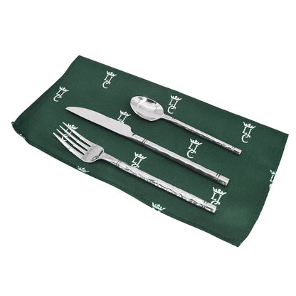 Cesta picnic de mimbre y cuero verde – 2 personas