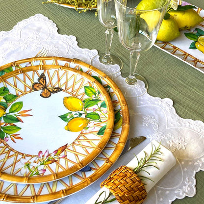 Plato llano de melamina con limones - Ø 28 cm