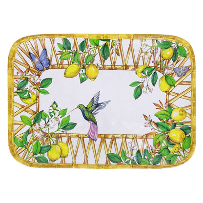 Bandeja rectangular de melamina con limones - 45 x 32 cm