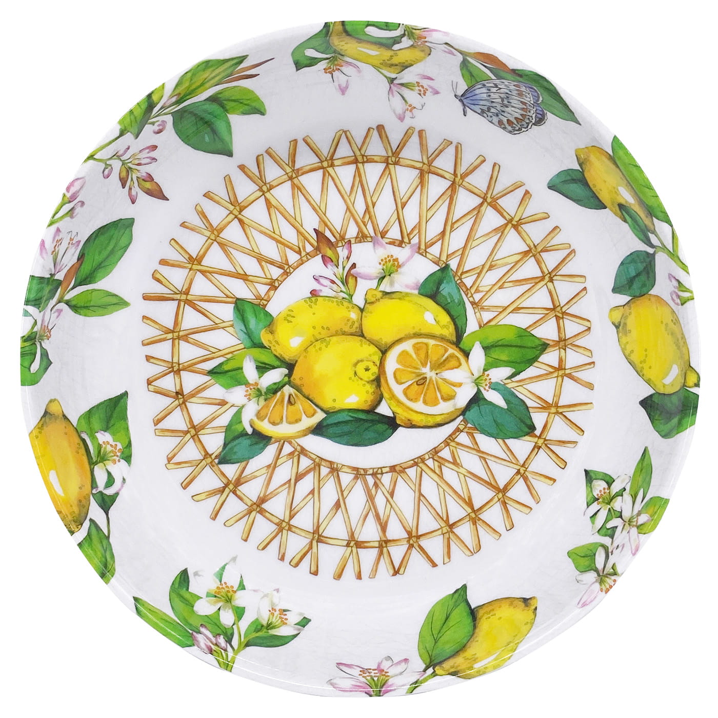 Plato hondo de melamina con limones - Ø 20 cm