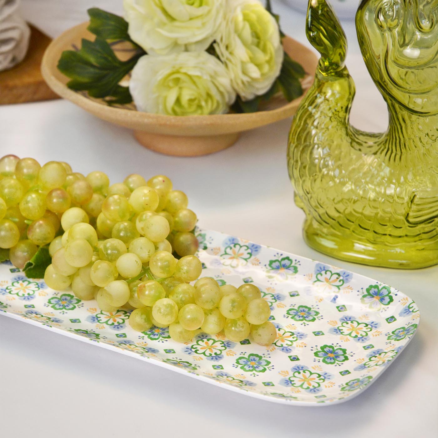 Plato rectangular largo para pastel en melamina Evora - 37,5 cm