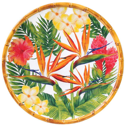 Plato llano de melamina con flores - Ø 28 cm