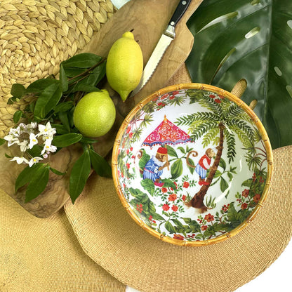 Plato hondo grande de melamina para pasta con monos - Ø 23 cm