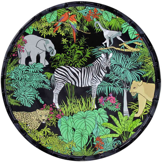 Plato de presentacion redondo - contorno: efecto bambú - Melamina pura - 35,5 cm - Jungle